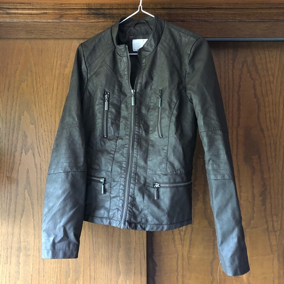 Xhilaration Jackets & Blazers - NWT Faux leather brown jacket